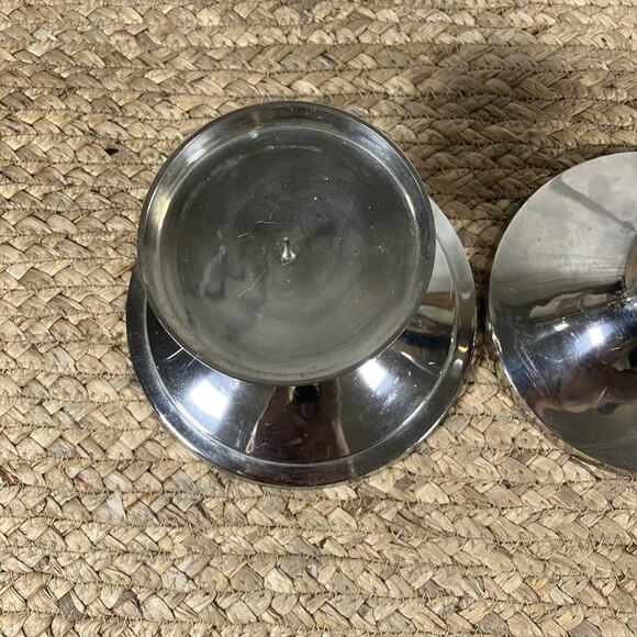 VTG Set Of 4 Towle Stainless Steel Weighted Candle Holders for Pillar Candles - Picture 6 of 9